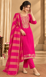 Pink Embroidered Kurta Set