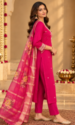 Pink Embroiderd Kurta Set