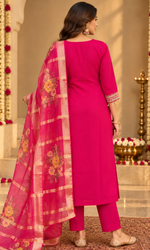 Pink Embroiderd Kurta Set