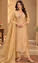 Gold Embroidered Kurta Set
