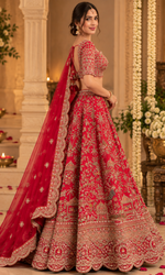 Bridal Red Embroidered Lehenga