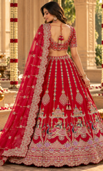 Bridal Red Embroidered Lehenga