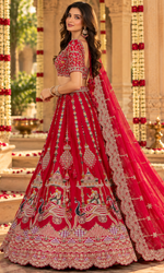 Bridal Red Embroidered Lehenga