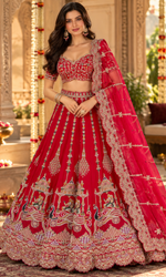 Bridal Red Embroidered Lehenga