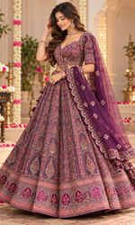 Bridal Purple Embroidered Lehenga