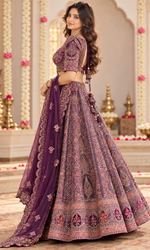 Bridal Purple Embroidered Lehenga