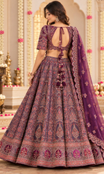 Bridal Purple Embroidered Lehenga