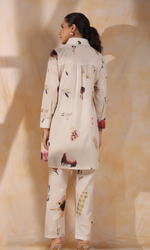 Grey Semi Cotton Printed Co-ord Set