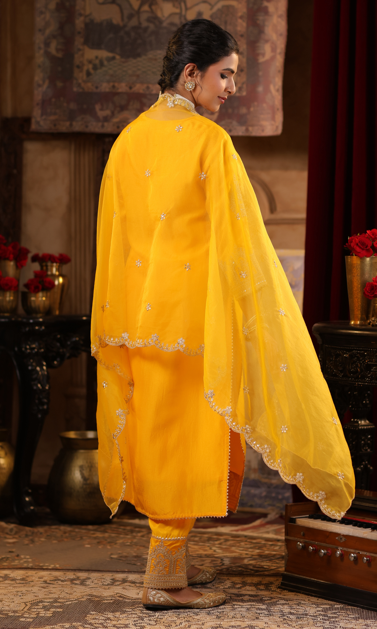 Mustard Embroidered Salwar Suit 