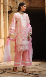 Blush Pink Pearl Embroidered Kurta Set