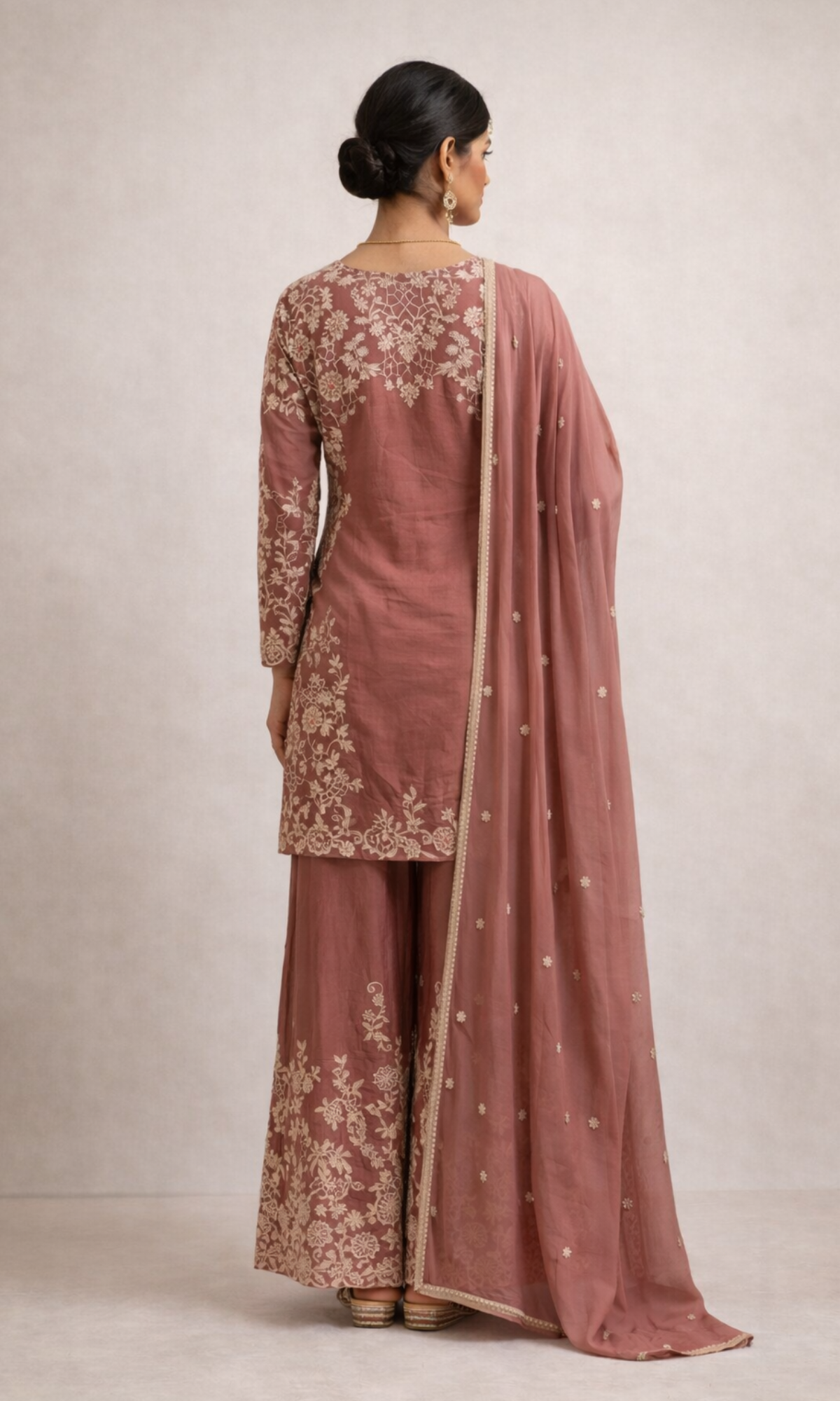 Pink EmbroideredSharara Set