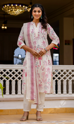 Ivory Blush Palm Kurta Set