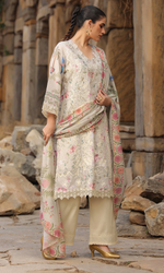 Ivory Rose Garden Embroidered Kurta Set