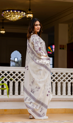 Ivory Amethyst Bloom Kurta Set