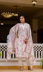 Ivory Blush Palm Kurta Set