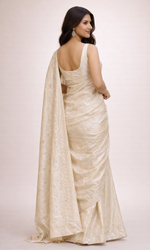 Ivory EmbroideredSilk Saree