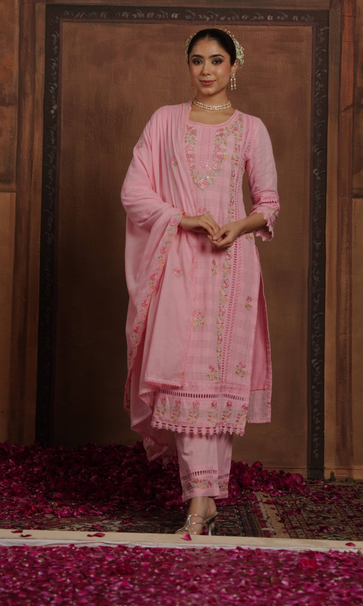 Blush Pink Embroidered Kurta Set