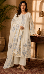 Ivory Floral Print Kurta Set