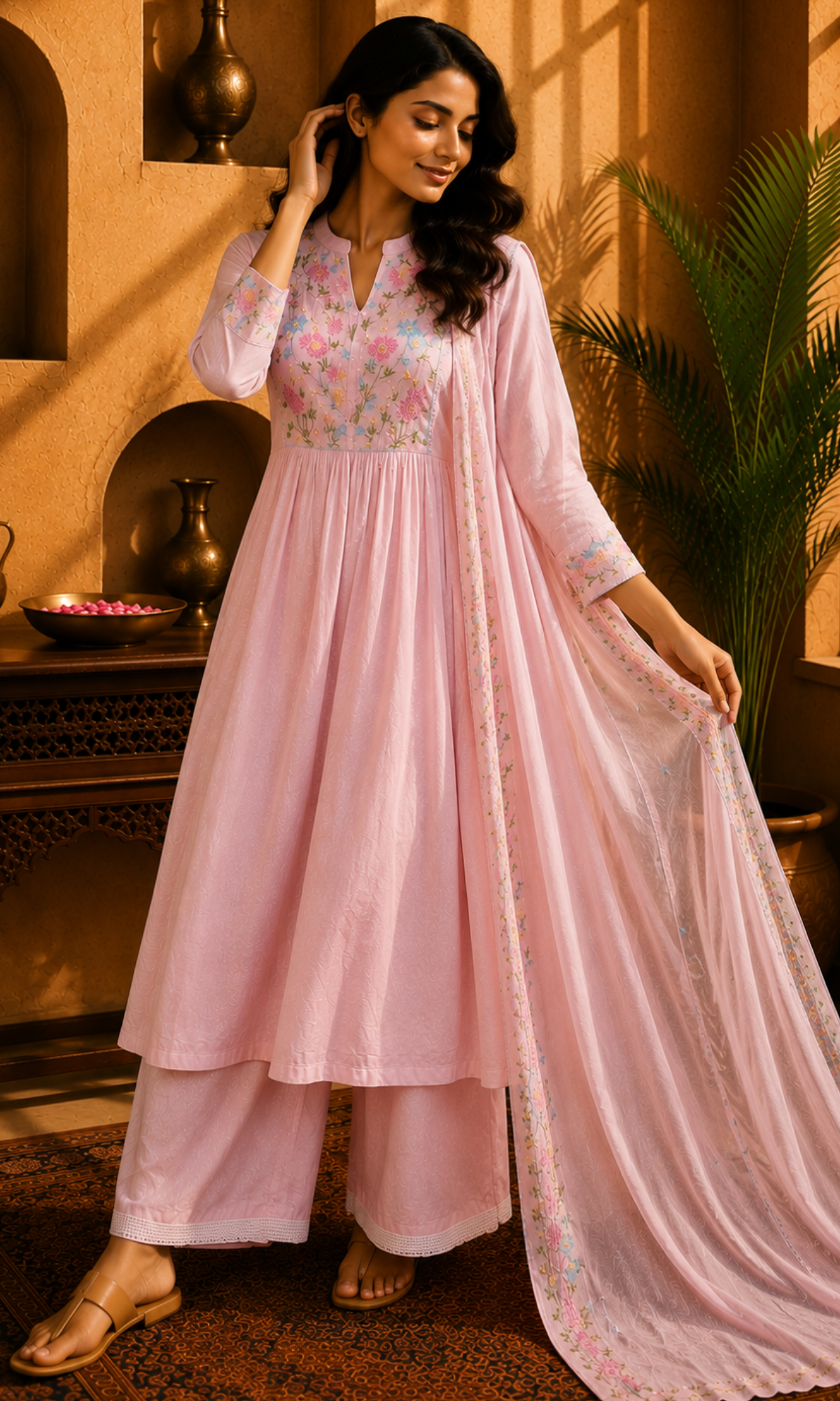 Pink Anarkali Suit Set