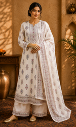 Ivory Mist Printed Suit Set
