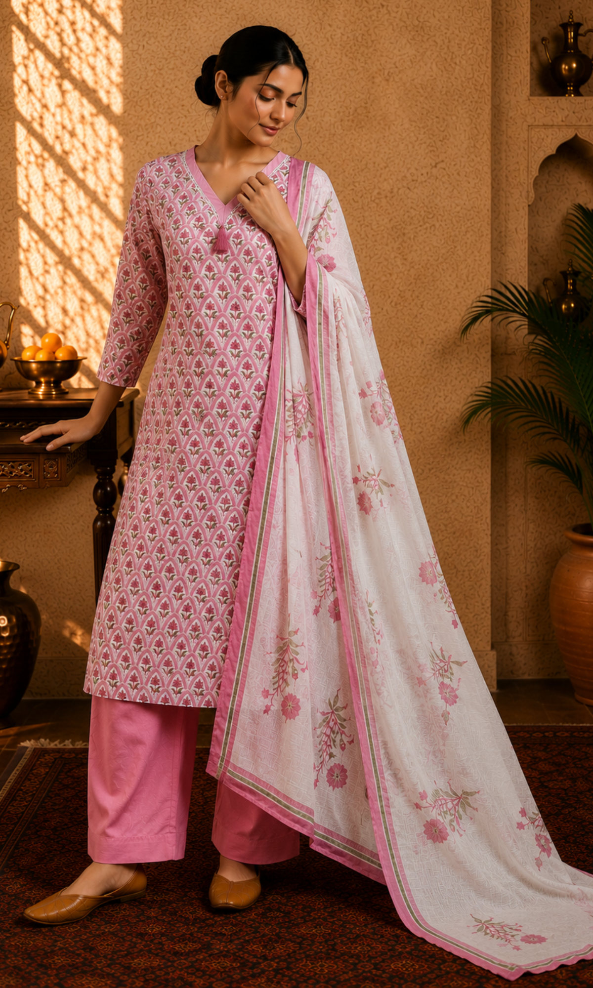 Blush Pink Floral Suit Set