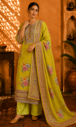 Green Blossom Printed Suit Set