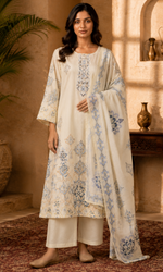 Ivory Floral Print Kurta Set