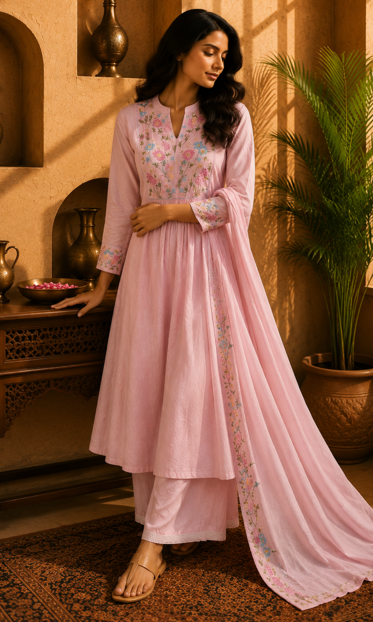 Pink Anarkali Suit Set