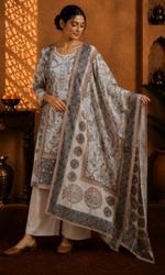 Grey Heritage Printed Suit Set