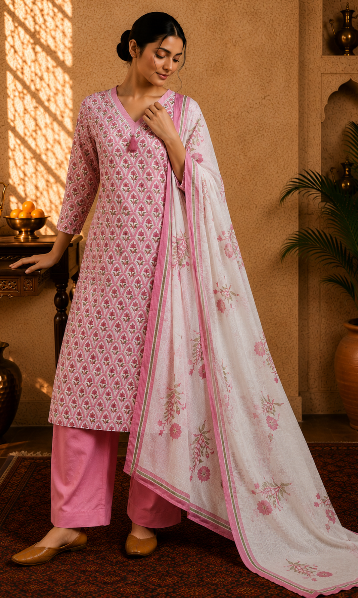 Blush Pink Floral Suit Set