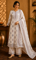 Ivory Mist Printed Suit Set