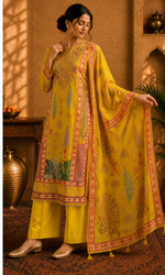 Yellow Printed Suit Set