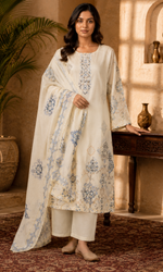 Ivory Floral Print Kurta Set