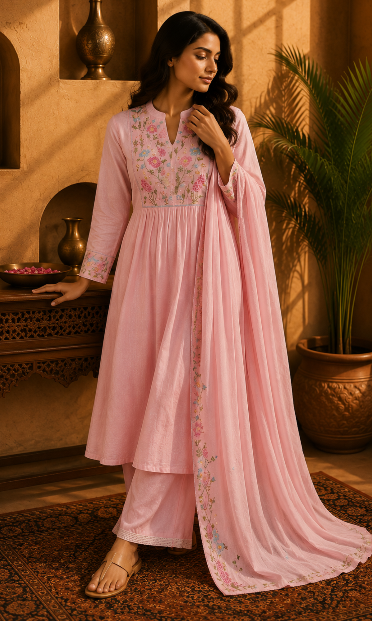 Pink Anarkali Suit Set