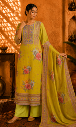 Green Blossom Printed Suit Set