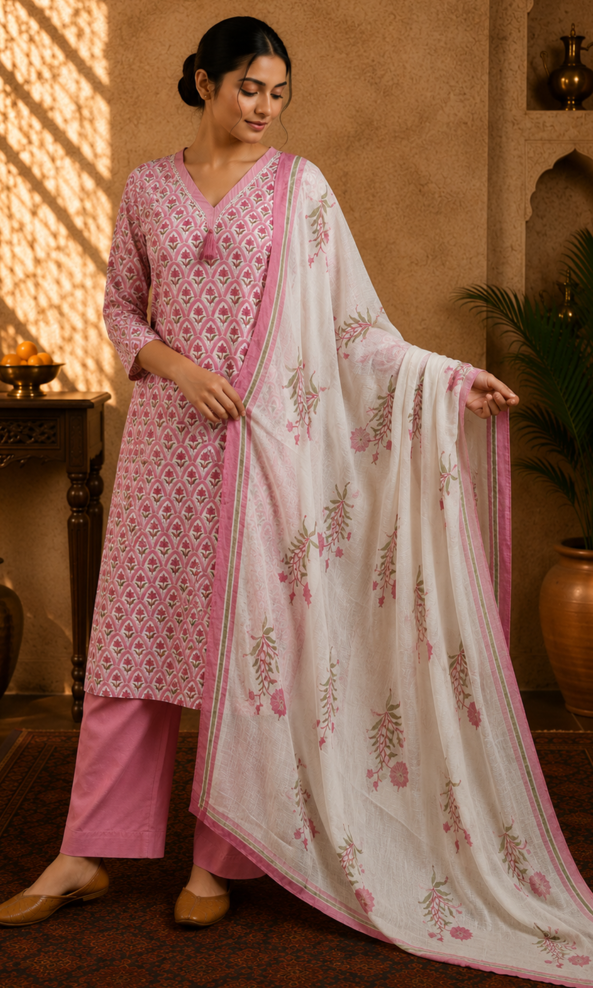 Blush Pink Floral Suit Set
