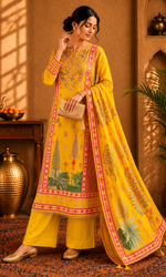 Yellow Printed Suit Set