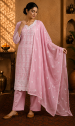 Blush Pink Embroidered Suit Set