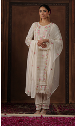 Ivory Rose Embroidered Kurta Set