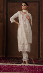Ivory Rose Embroidered Kurta Set