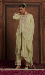 Light Green Embroidered Kurta Set
