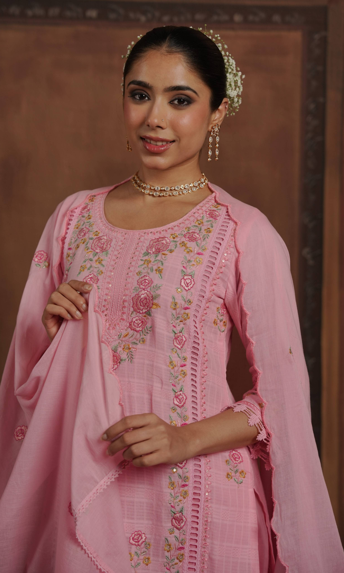 Blush Pink Embroidered Kurta Set
