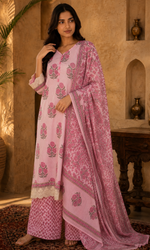 Pink Floral Printed Kurta Set