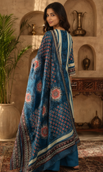 Blue Printed Kurta Set