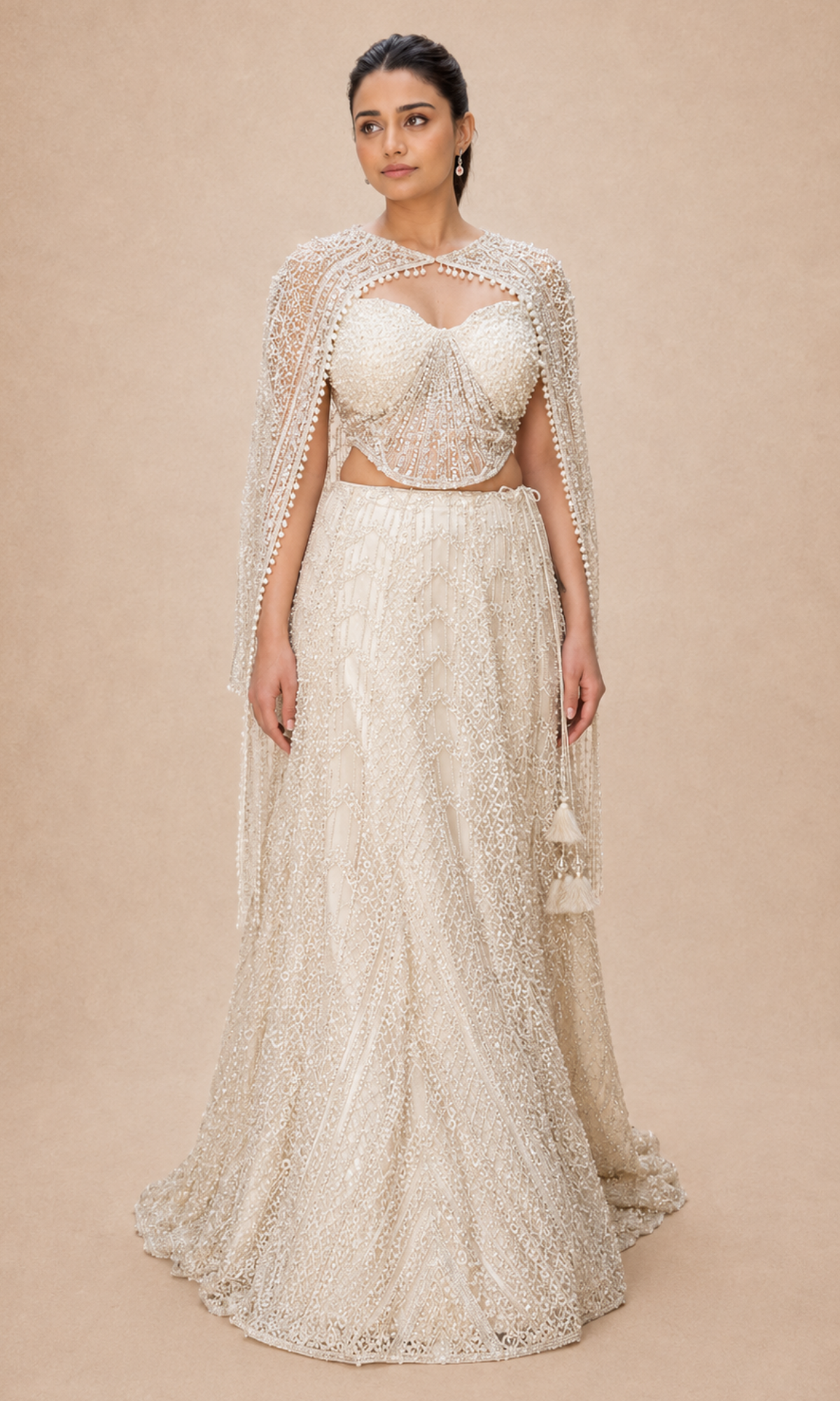 Ivory Royale Cape Gown
