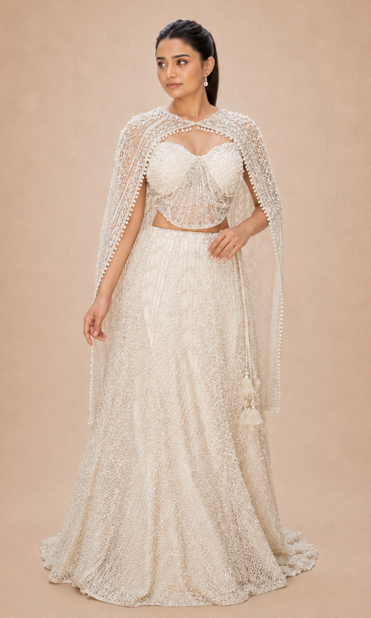Ivory Royale Cape Gown