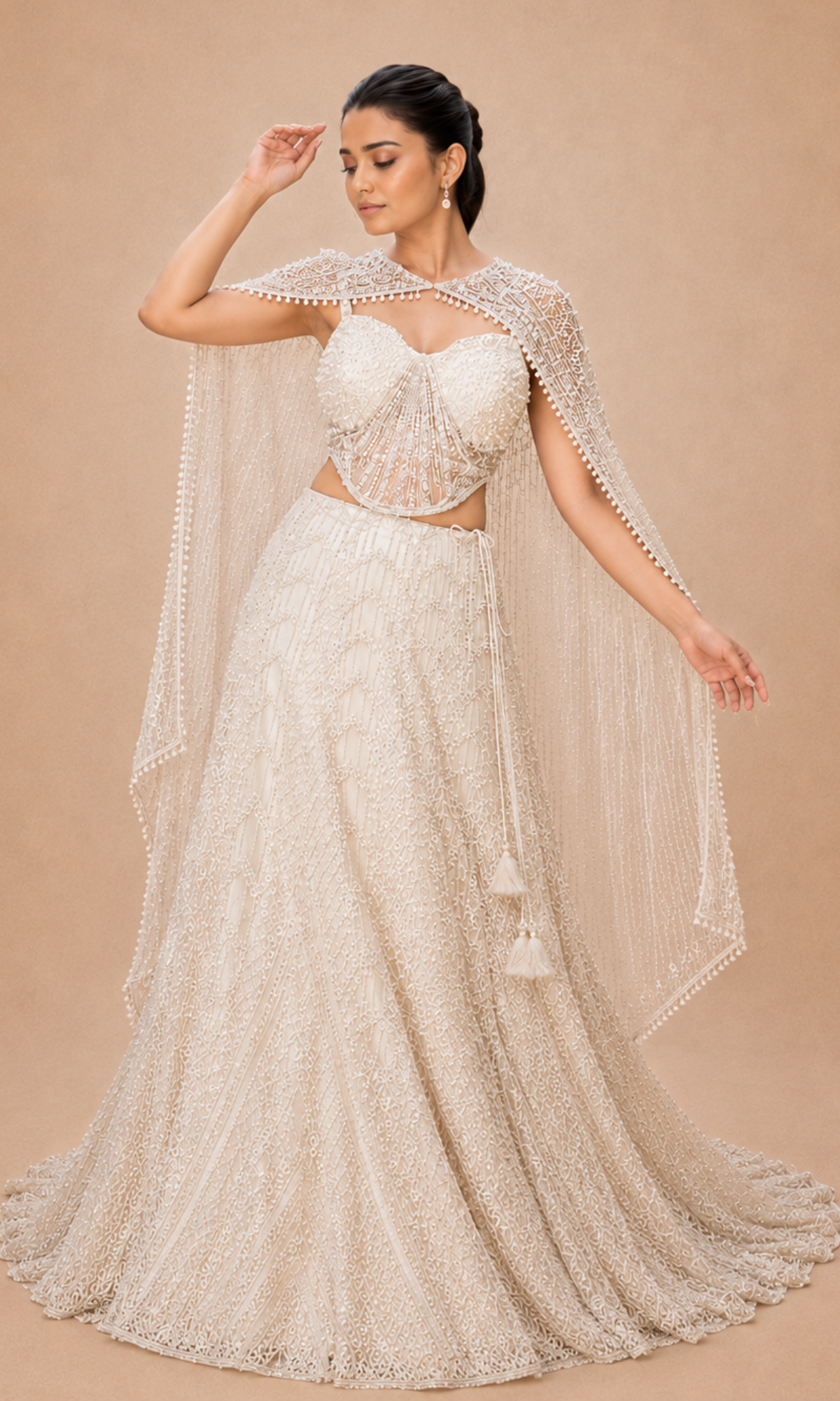 Ivory Royale Cape Gown