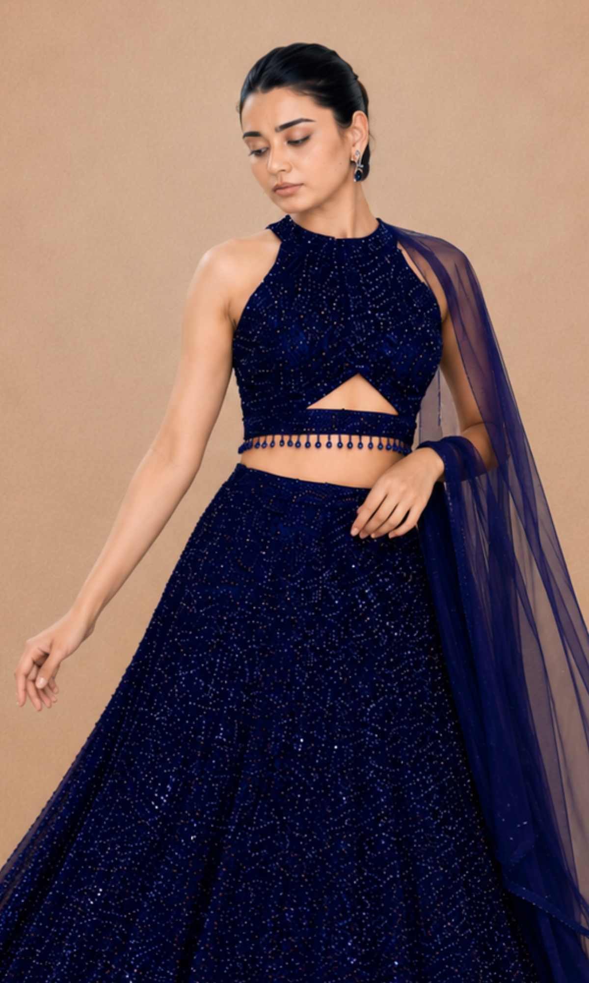Midnight Stardust Lehenga Set