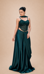 Green Eclipse Drape Gown