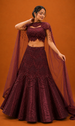 Maroon Diva Mermaid Lehenga